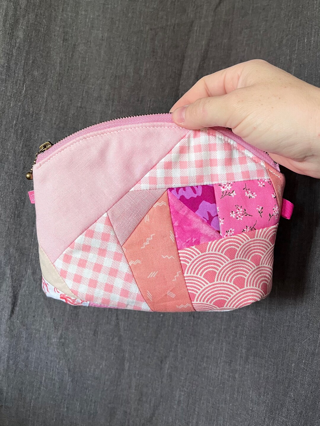 Curved Zipper Pouch Etsy