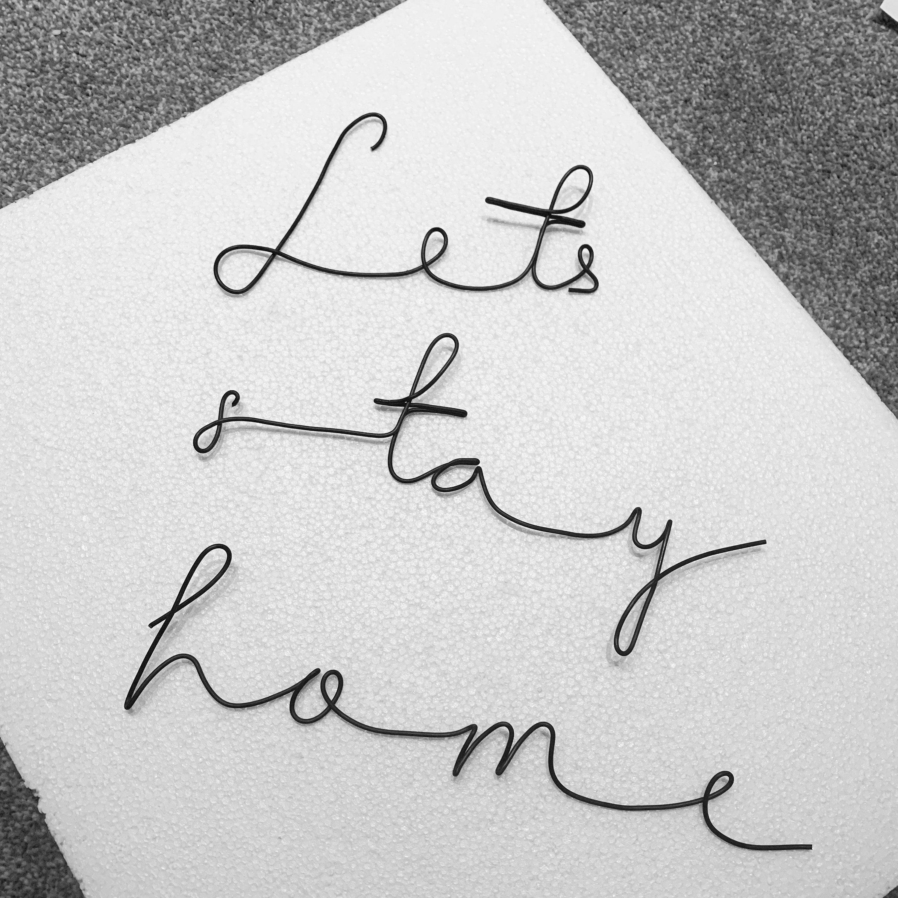 Wire Words FONT 2 Personalised Phrases Wall Sign Wall Decor Etsy