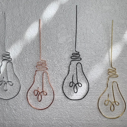 Lightbulb CUSTOM Wire Handwritten Wire Phrases | Bespoke Wall Words ...