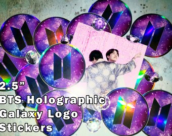 BTS Holographic Galaxy Logo Sticker | Water Proof Vinyl Sticker | 2.5"