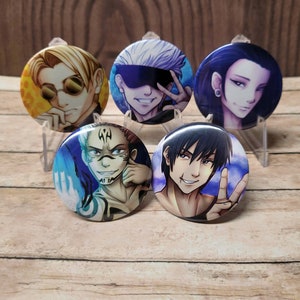 Jujutsu Kaisen Buttons: Anime Pin Backs (1.75&quot;/44mm)