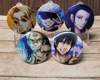 Jujutsu Kaisen Buttons: Anime Pin Backs (1.75"/44mm)
