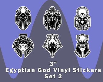 Egyptian Gods Vinyl Stickers: Waterproof Decals - Set 2