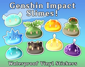 Genshin Impact Slime Stickers: Waterproof Vinyl Decals