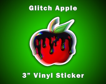 Poison Glitch Apple Sticker | Waterproof Vinyl Sticker