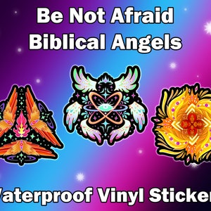 Be Not Afraid Biblical Angels | Throne Cherub Seraph Angel Stickers | Waterproof Vinyl Stickers