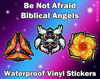 Be Not Afraid Biblical Angels | Throne Cherub Seraph Angel Stickers | Waterproof Vinyl Stickers