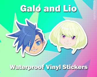 Promare Galo and Lio Chibi Stickers: Waterproof Vinyl Decals