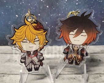 Genshin Impact Liyue Boys: Chibi Acrylic Keychain Charms (2.5")