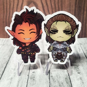 Baldur&#39;s Gate 3 Vinyl Stickers | Baldur&#39;s Gate Waterproof Vinyl Stickers | 3&quot; Chibi Stickers