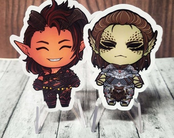 Baldur's Gate 3 Chibi Stickers: Waterproof Vinyl Decals