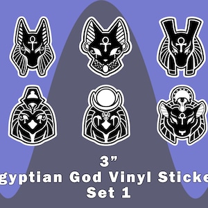 Egyptian Gods Vinyl Stickers | Set 1 | 3&quot; Waterproof Vinyl Stickers