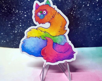 Pegatina de Furby monstruo: vinilo impermeable colorido