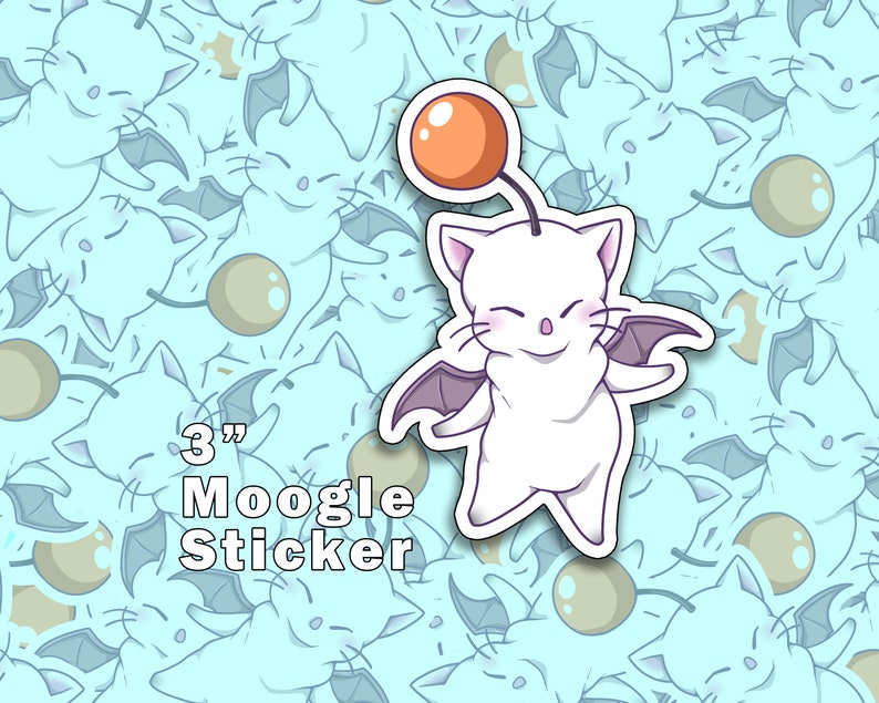 Moogle Repeating Pattern Moogle | Water-proof Vinyl Sticker - Etsy