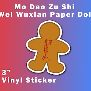 Mo Dao Zu Shi Vinyl Sticker | The Untamed | Wei Wuxian Paper Doll | Waterproof Vinyl Sticker