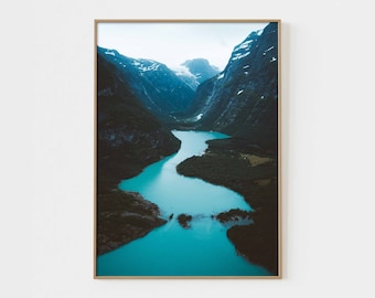 Photo Print Turquoise River Modern Art Decor, Forest Landscape Photography, Rocky Mountains Wall Art, Canada Giclee Nature Wall Art. P1-0009