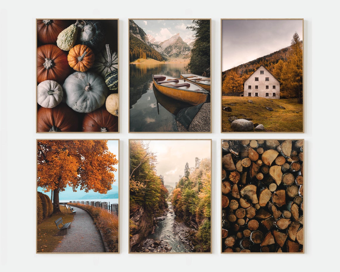 Autumn Gallery Wall Art Set of 6 Prints Fall Decor Fall Nature Poster ...