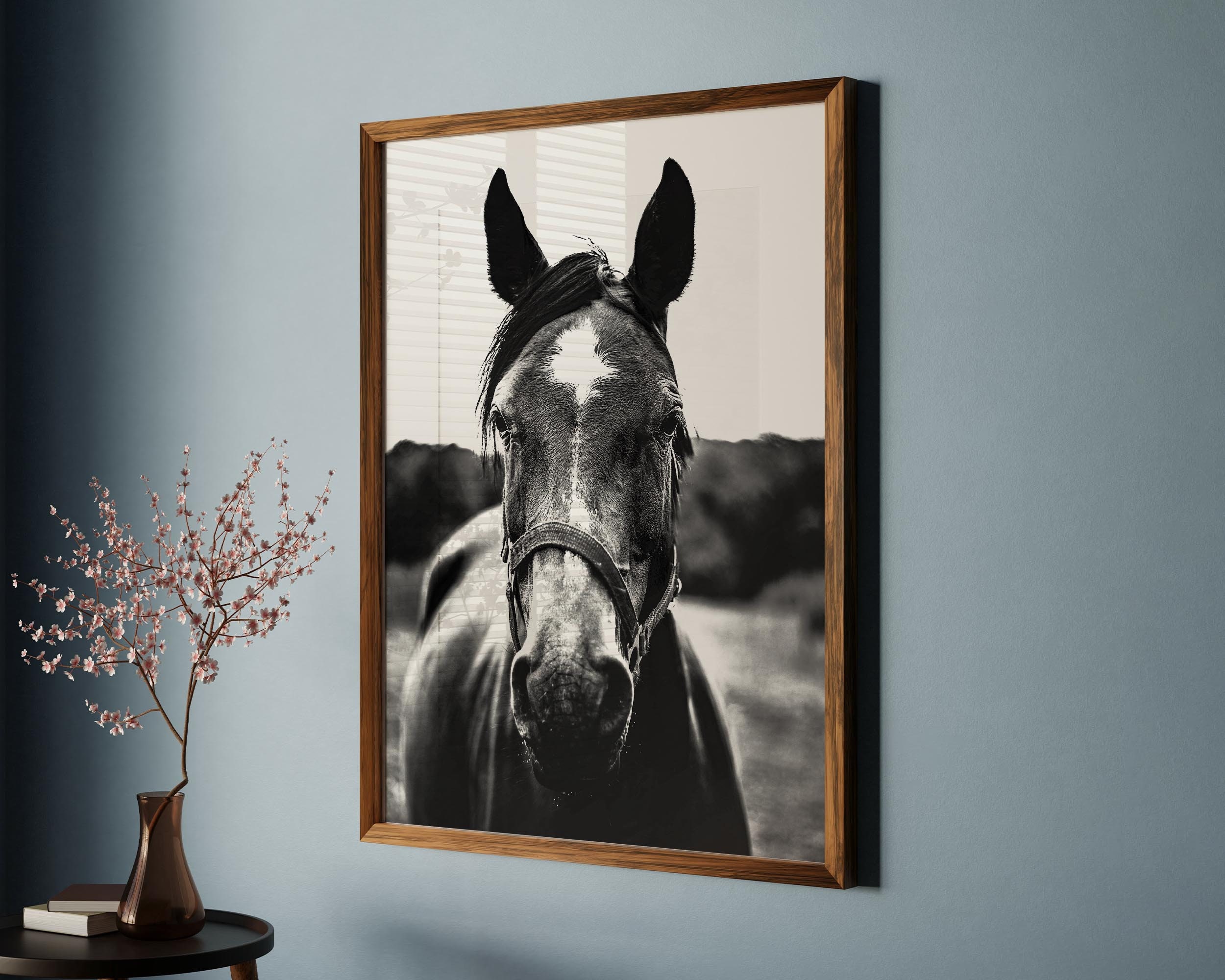 horse-photo-print-black-white-horse-wall-art-horse-portraits-farmhouse
