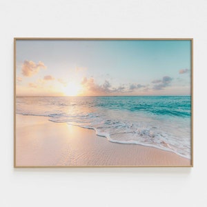 Waves Print, Beach Wall Art, Ocean Print, Beach Print, Coastal Print, Ocean Art, Sea Wall Art, Pastel Room Decor, Coastal Poster. PL0025