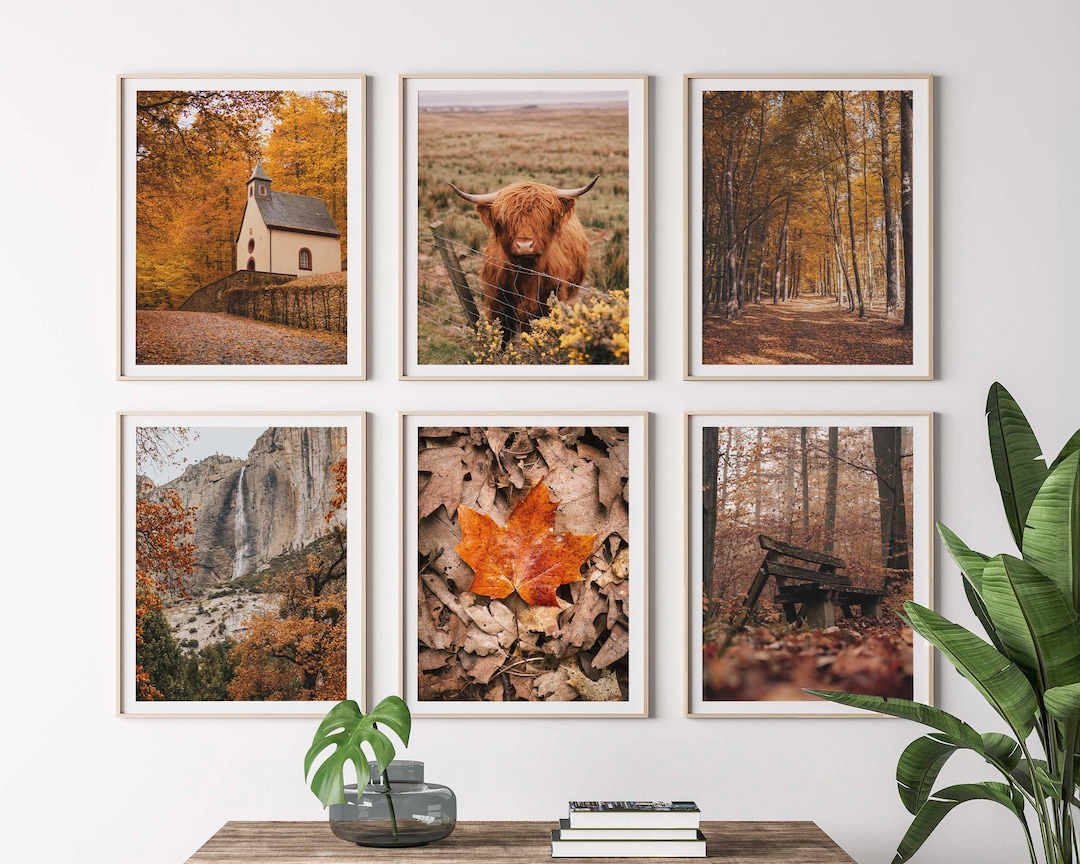 Fall Nature Poster Set of 6 Prints Autumn Gallery Wall Art Fall Decor ...