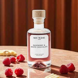 Himbeer & weiße Schokoladen-Diffusor | Premium Glas, Geschenkbox, Raumduft