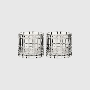 Decco Tealight Candle Holder - Clear - Set of 2 | Elegant Handmade Tea Light Holders | Decorative Candle Holder | Perfect Gift | Home Décor