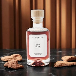 Difusor de fragrâncias Oud Noir | Fragrância de luxo para casa, vidro premium, caixa para presente