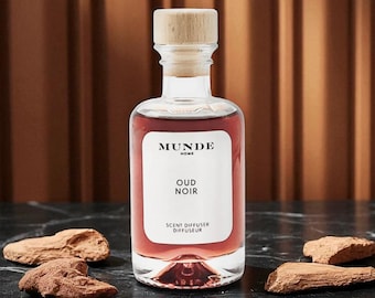 Diffuseur de parfum Oud Noir | Parfum d'intérieur de luxe, verre de qualité supérieure, coffret cadeau
