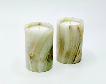 Onyx Tea Light Holders - Set of 2