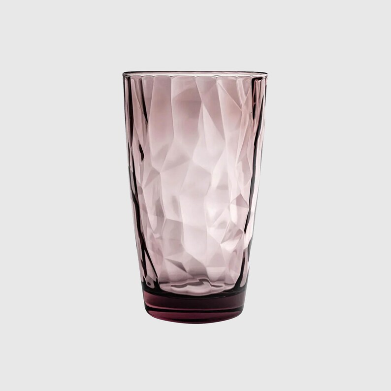Vasos morados Heera: vidrio sodocálcico con diseño de diamantes, juego de 2/4/6 imagen 3