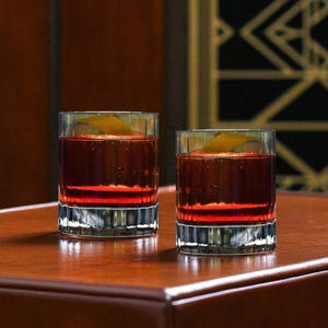 Vintage geïnspireerde kristallen whiskyglazen: retro panelenontwerp, set van 6 | Gemaakt in Italië | Gianni