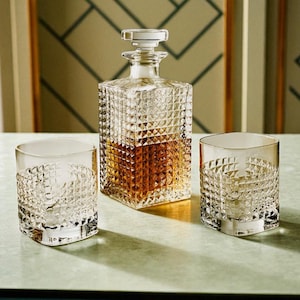 Vintage geslepen kristallen whiskybekers - set van 6&quot;