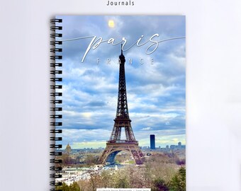 Eiffel Tower from Trocadéro - Paris Travel Journal | Lined Notebook | Spiral Notebook | Photo Cover Writing Journal Gift for Her or Him
