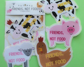 Friends, Not Food Sticker Pack - Recycled Paper