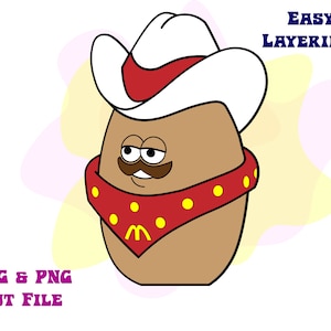 Cowboy McNugget SVG, PNG, Cricut cut file, silhouette, McDonalds cut file, Food SVG,  McDonalds Nugget clip art,