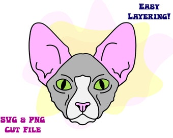 Sphynx Cat SVG, PNG, Cricut Cut File, Cat SVG,