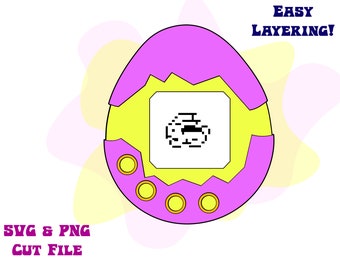 Tomagotchi SVG, Cricut Cut File, Silhouette, 90s toy cut file, Clipart