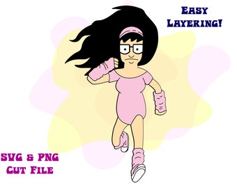 Tina Belcher SVG, Bobs Burgers Clip Art (Digital Cut File)