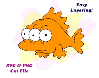 【Simpsons x King Ice】Blinky The Three-Eyed Fish ネックレス Blinky Simpsons SVG, PNG, Three Eyed Fish Cricut Cut File
