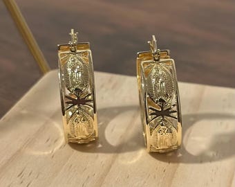 virgencita hoops/Aretes de la Virgen de Guadalupe