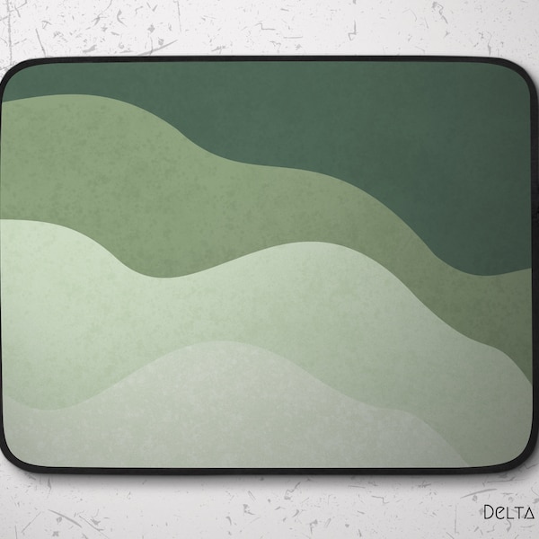 Laptop Sleeve with Rolling Hills Illustration and Faux Lining