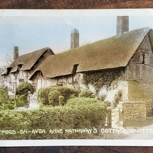 Vintage c1910 Ann Hathaway&#39;s Cottage Shottery Stratford On Avon Postcard UNPOSTED +BONUS