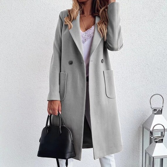 2020 Women Autumn Winter Double Breasted Long Wool Coat Ladies | Etsy