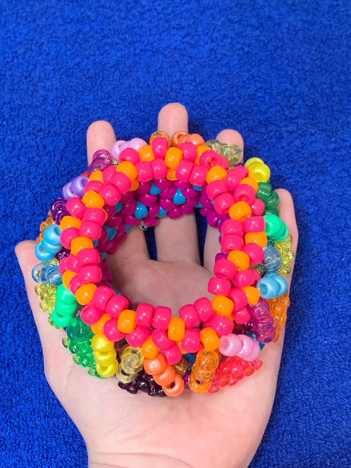 Kandi cuff rainbow kandi bead jewlery Etsy