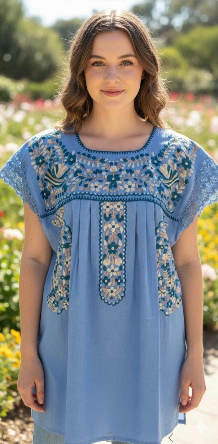 sachin and babi light blue dress Mexican Dress Plus Size main image 1