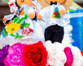 Mexican dolls, Lele doll, Couple dolls, Lele bride, Handmade, Rag doll, Traditional dolls, rag doll wedding