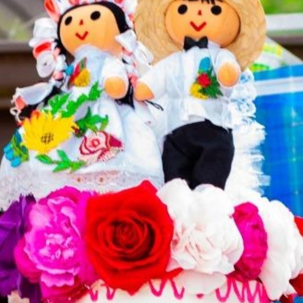 Mexican dolls, Muñeca lele, Couple Dolls, lele bride, Handmade, Rag Doll, Muñecos Tradicionales, rag doll wedding