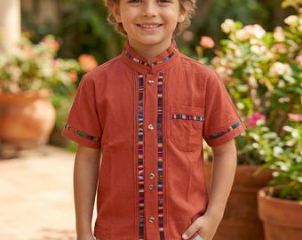 Traditional Guayabera for Boys Size 6/Button-Up Shirt/Mexican Guayabera for Boys/Cinco de Mayo/Guayabera for Boys