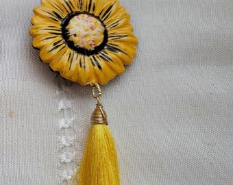 Artisan Keychain/Mexican Painted Keychain/Sunflowers Keychain/Artistry Keychain
