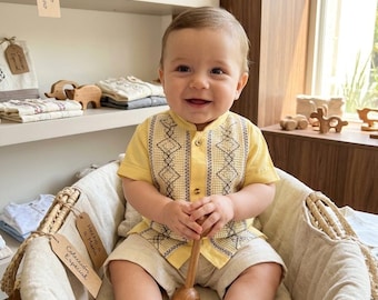Traditional Guayabera for Baby/Mexican Guayabera/Button-Up Shirt/Baby Guayabera/Cinco de Mayo/Boy's Guayabera